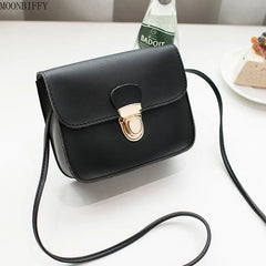 Women Solid Cover Lock Shoulder Crossbody Phone Beach Bag