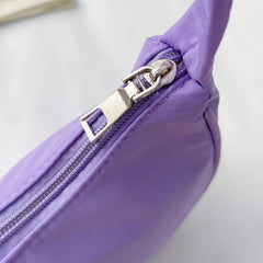 Women Solid Nylon Hobos Bag Zipper Underarm Bags