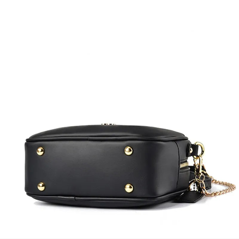 Women Solid Shoulder Handbags PU Leather Messenger Bag Large Capacity