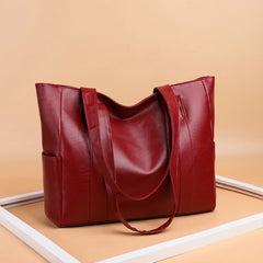 Women Large Capacity Top-Handle Bag Casual Shopping Shoulder Handbag