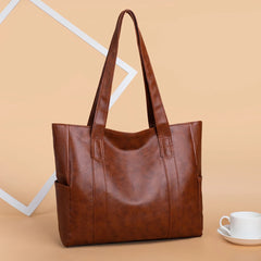 Women Large Capacity Top-Handle Bag Casual Shopping Shoulder Handbag