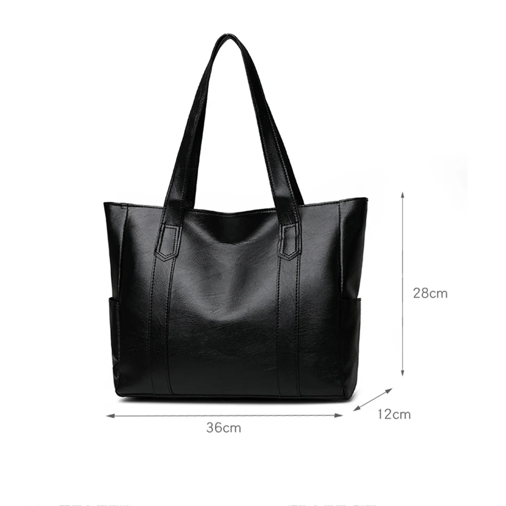 Women Large Capacity Top-Handle Bag Casual Shopping Shoulder Handbag