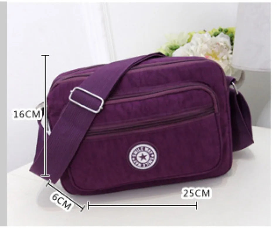 Waterproof Nylon Shoulder Bag Women Crossbody Bag