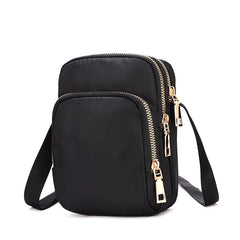Women Solid Zipper Waterproof Nylon Shoulder Bag Female Crossbody Bag