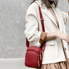 Women Solid Zipper Waterproof Nylon Shoulder Bag Female Crossbody Bag