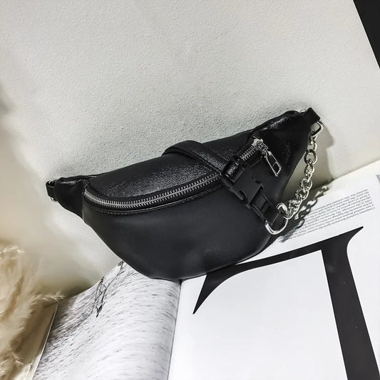 Women Waist Fanny Pack PU Leather Money Belt Wallet