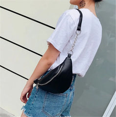 Women PU Leather Waist Bag Purse Shoulder Bags Casual Waist Packs Fanny Pack