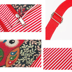 Women Stripe Messenger Bag Crossbody Owl Canvas Shoulder Bag Girl