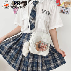 Women Heart Shape Crossbody Bag PU Leather Zipper Handbags