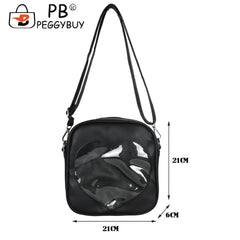 Women Heart Shape Crossbody Bag PU Leather Zipper Handbags