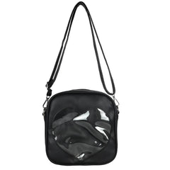 Women Heart Shape Crossbody Bag PU Leather Zipper Handbags