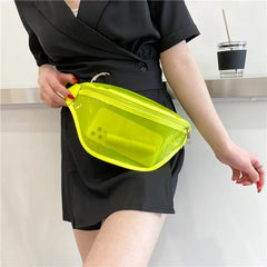 Women Waist Bag Transparent Pack Purse Casual Large Phone Belt Bag