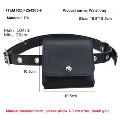Women Waist Pack PU Fanny Pack Lady Belt Bag Phone Chain Bags