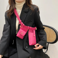 Women Waist Pack PU Leather Fanny Pack Solid Women's Gift Belt Bag