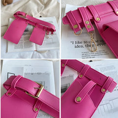 Women Waist Pack PU Leather Fanny Pack Solid Women's Gift Belt Bag