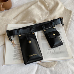 Women Waist Pack PU Leather Fanny Pack Solid Women's Gift Belt Bag