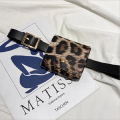 Leopard Print Waist Pack Women's Belt Bag Casual Solid Pack