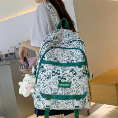 Waterproof Girl School Bag Travel Cartoon Print Lady Laptop Backpack