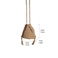 Vintage Women's Shoulder Bag Crossbody Bucket Handbag for Beach Vacation