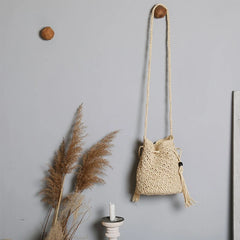 Vintage Women's Shoulder Bag Crossbody Bucket Handbag for Beach Vacation
