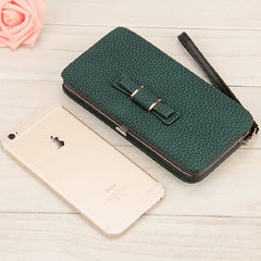 Women Portable Bow Solid Purse Zipper Handbag Wallet PJ191