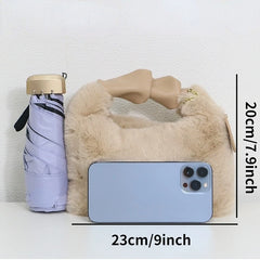 Faux Fur Handbags Small Lady Shoulder Crossbody Bag Casual Tote