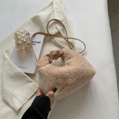 Faux Fur Small Shoulder Crossbody Bag Tote for Women