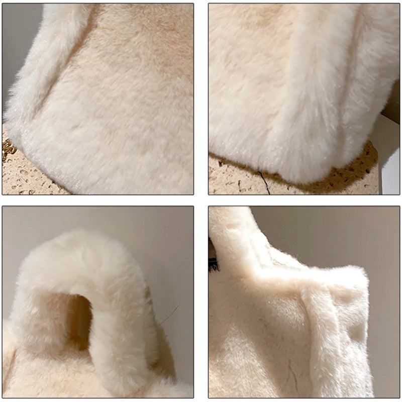 Winter Faux Fur Large Handbag High Capacity Fluffy Shoulder Crossbody Bag
