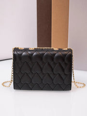 Women Faux Leather Messenger Shoulder Bag Diamonds Chain Tassel Quilted Handbags