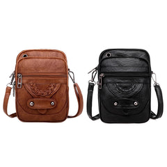 Women Faux Leather Small Crossbody Bag Cell Phone Purse Messenger Handbag