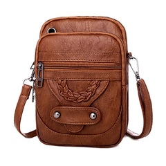 Women Faux Leather Small Crossbody Bag Cell Phone Purse Messenger Handbag
