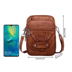 Women Faux Leather Small Crossbody Bag Cell Phone Purse Messenger Handbag