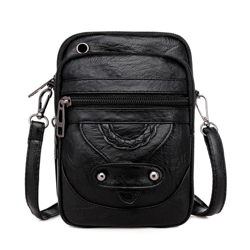 Women Faux Leather Small Crossbody Bag Cell Phone Purse Messenger Handbag