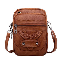 Women Faux Leather Small Crossbody Bag Cell Phone Purse Messenger Handbag