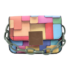 Women Rainbow Chain Small Square Bag Messenger Handbag
