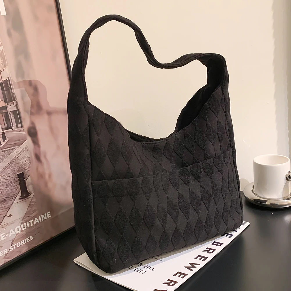 Women Casual Clutch Bag Soft Cloth Large Capacity Daily Travel