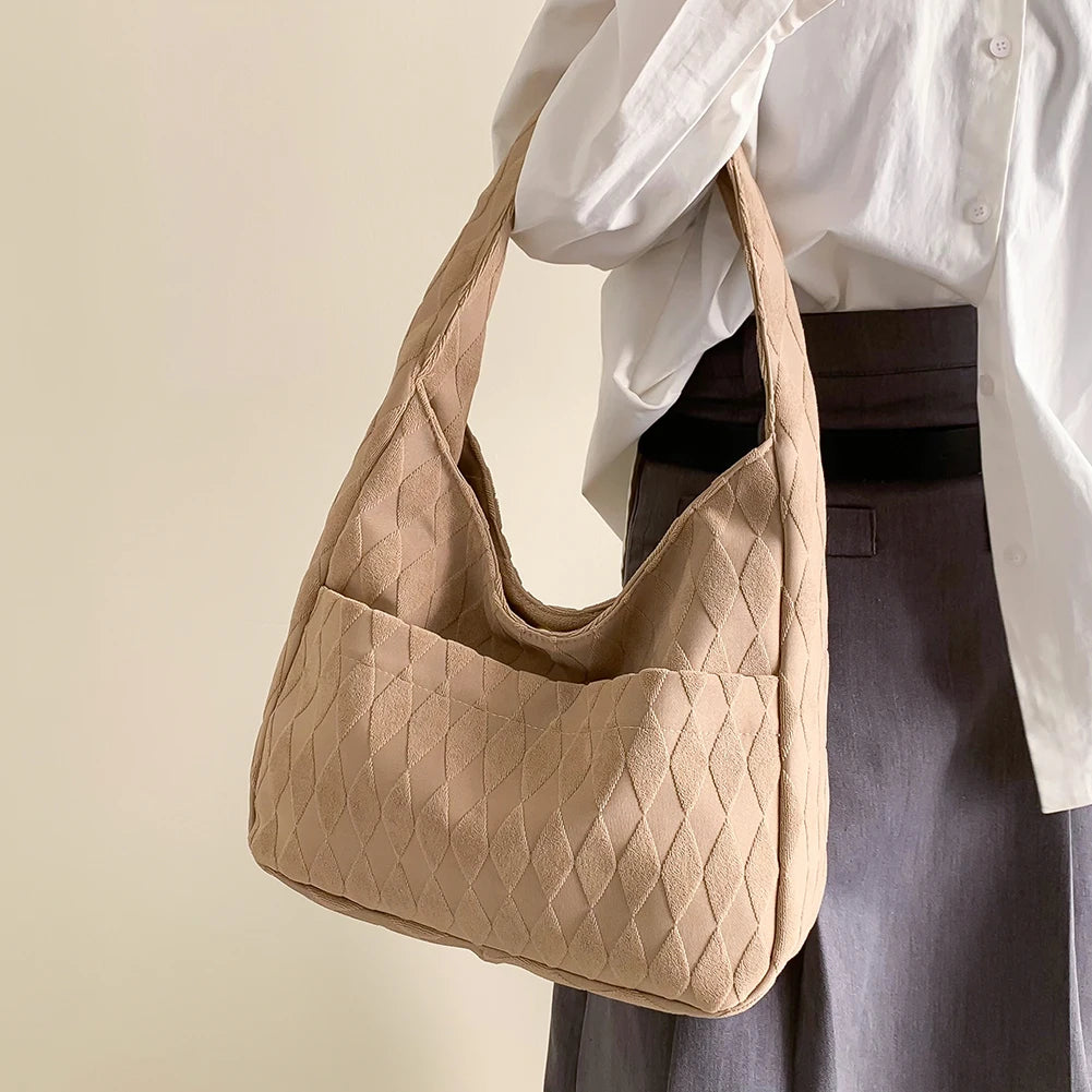 Women Casual Clutch Bag Soft Cloth Large Capacity Daily Travel
