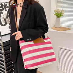 Women Clutch Large Capacity Knit Crossbody Bag with Zipper Soft