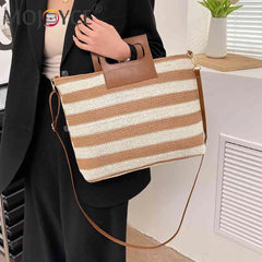 Women Clutch Large Capacity Knit Crossbody Bag with Zipper Soft
