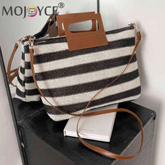 Women Clutch Large Capacity Knit Crossbody Bag with Zipper Soft