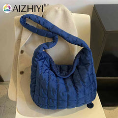 Women Tote Check Quilted Plaid Handle Soft Large Capacity Solid Casual