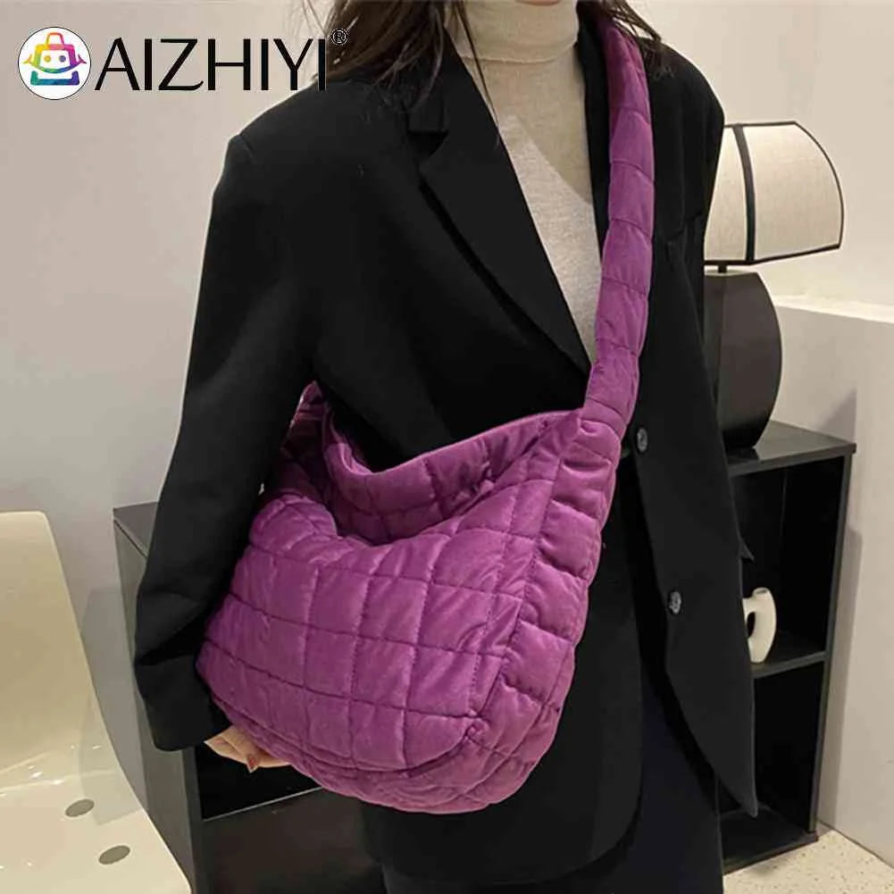 Women Tote Check Quilted Plaid Handle Soft Large Capacity Solid Casual