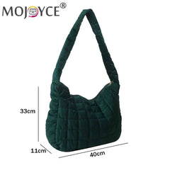 Women Check Quilted Plaid Messenger Bag Soft Large Capacity Solid Casual