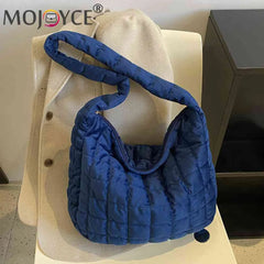Women Check Quilted Plaid Messenger Bag Soft Large Capacity Solid Casual