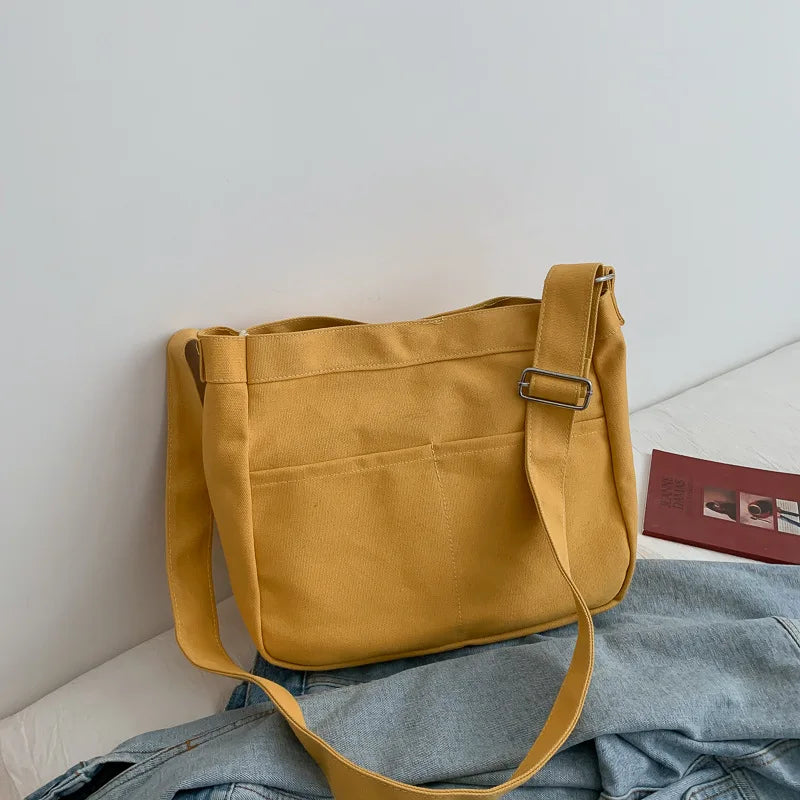Japanese Women's Shoulder Bag - Canvas Crossbody School Bag