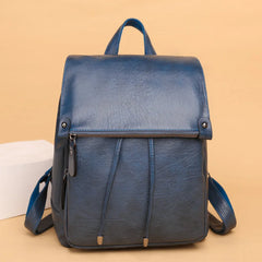 Women Leather Rucksack Student School Bag High Travel Backpack