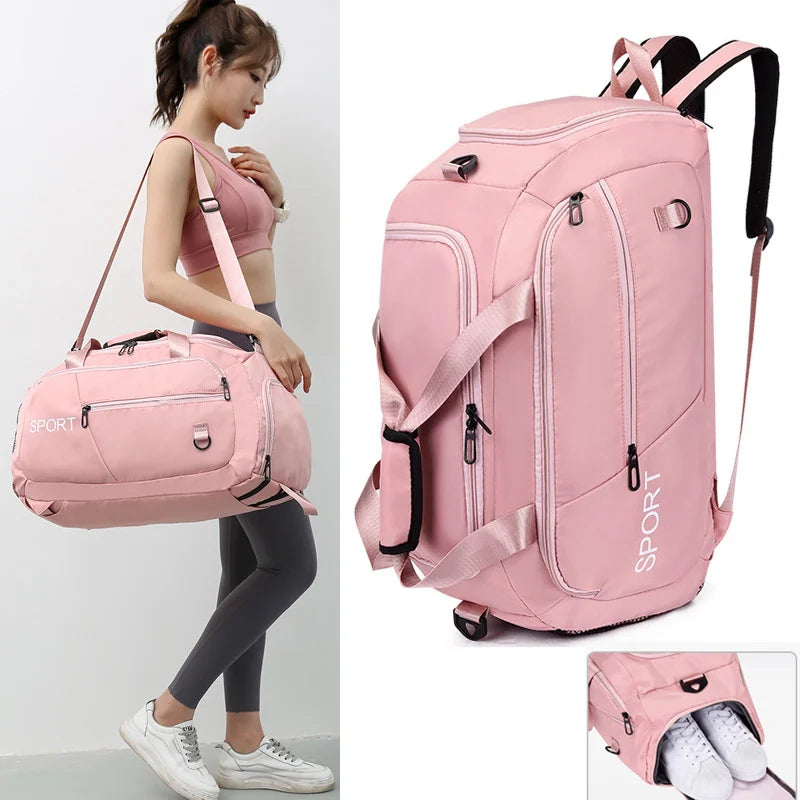 Women Fitness Gym Bag Female Outdoor Travel Shoulder Yoga Bag Training Luggage