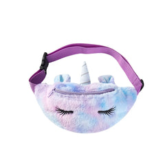 Flannel Waist Pack Unicorn Eyelash Shoulder Belt Bag Girl Fanny Phone Bag