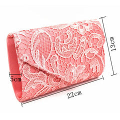 Floral Lace Evening Party Clutch Bag Bridal Wedding Purse Handbag