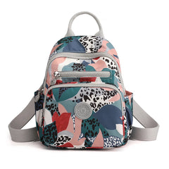 Floral Print Nylon Travel Bagpack Phone Purse Rugzak Mini Backpack for Girls